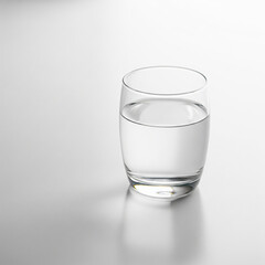 Glass of Fresh Water on White Background