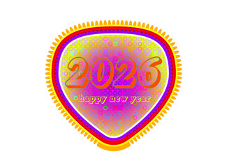 Happy New Year 2026 Colorful Abstract Design, Vibrant New Year 2026 Celebration Illustration, 2026 Happy New Year with Bright Geometric Pattern, Festive Happy New Year 2026 Card Graphic.