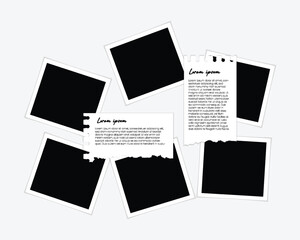 Empty photo frame mockup realistic wall gallery background