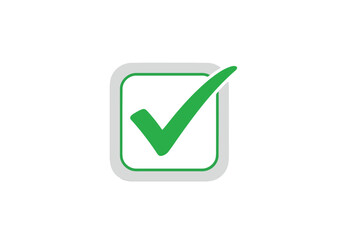 Vector illustration of green check mark in a square box