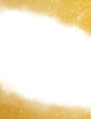 タイトルスペース付き・金色の上下ウェーブ背景素材・縦