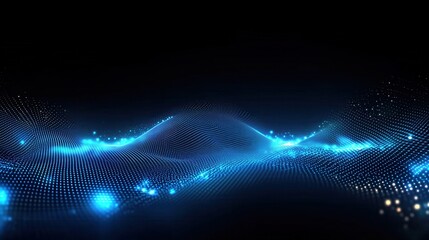 Abstract digital landscape with glowing dots