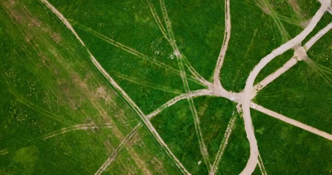 Aerial, agriculture and landscape with farm in countryside for crops, growth or sustainability. Drone, earth and environment with green scenery outdoor for natural, organic or rural industry