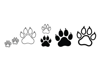 Vector illustration of paw print collection