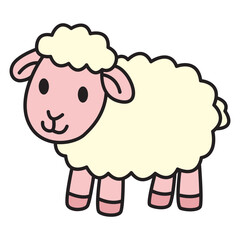 Cute Sheep Animal Illustration