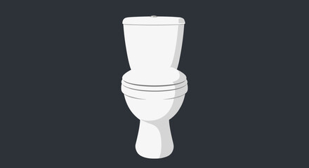 A clean white toilet bowl with a closed lid on a dark background.