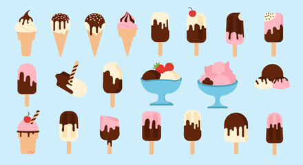 A delightful collection of delicious frozen treats perfect for a warm day.