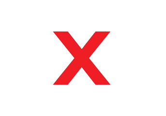 Obraz premium Vector illustration of red letter x isolated on a
