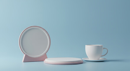 Minimalist Display with Coffee Cup