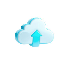 Cloud Upload Icon 3D Render