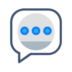 Obraz premium A Blue Typing Dots Icon Inside a Chat Bubble