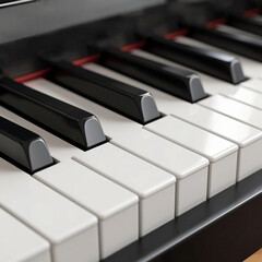 close-up of piano keys