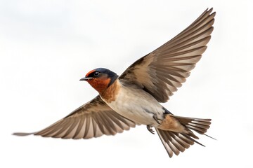Cliff Swallow Landing Pose Isolated