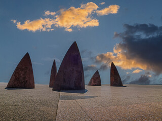 Sunset Stone Teeth On The Deck
