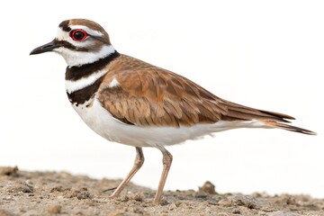 Killdeer Perched Isolated on White