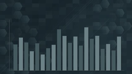 Animated Bar Chart Growth on Digital Finance Background - Powered by Adobe