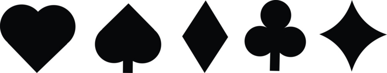 Fototapeta premium playing cards icons set both black and red isolated on transparent background.playing cards icons set both black and red isolated on transparent background.playing cards icons set both