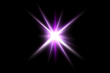 Radiant purple starburst against a black backdrop.