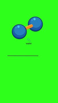 Oxygen Molecule Structure Animation with Green Background