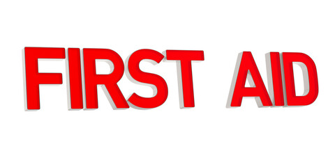 First aid sign on white background. Isolated 3D illustration