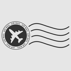 Air Mail Postmark. Vector Illustration