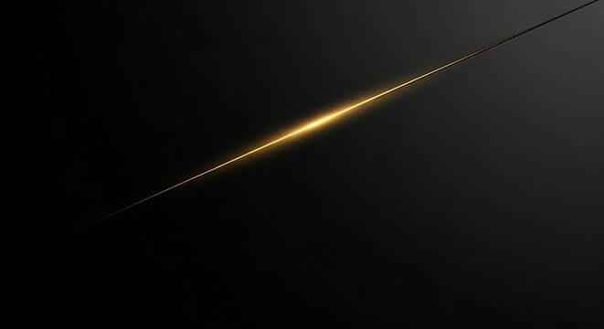 Abstract Gold Light Line on Black Background