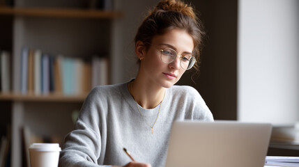 Student Taking Online Class at Home
