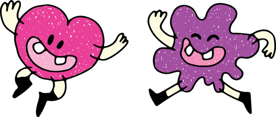 Eye-catching vector logo designs with adaptable graphic elements for various promotional uses. Colored drawn with grunge curved lines. Brightly drawing. Vector illustration