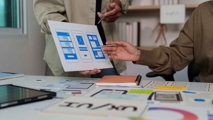 Creative UX UI Design Presentation with Team Collaboration