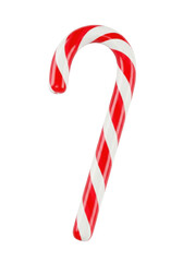 Festive red and white striped candy cane holiday christmas sweet treat celebration decoration isolated on transparent background