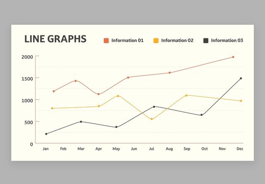 Line Graph Chart Infographic Vector with Cute Education Style for School Teachers