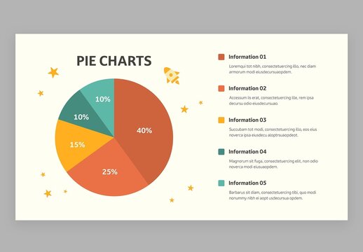 Pie Chart Infographic Vector with Cute Education Style for School Teachers