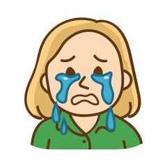 Obraz premium Sad character with tears showing deep emotion