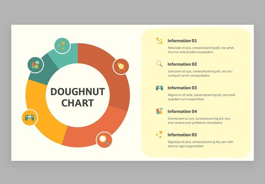 Donut Doughnut Pie Chart Infographic Vector with Cute Education Style for School Teachers