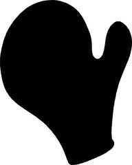 Oven Gloves Doodle Silhouette, Cooking Potholder, Oven Mitt Icon vector illustration isolated on a background