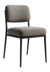 Fototapeta premium A cushioned metal-framed chair, perfect for contemporary dining spaces.