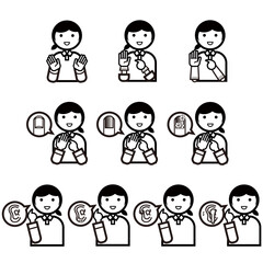 A woman explaining the rules for wearing clothing