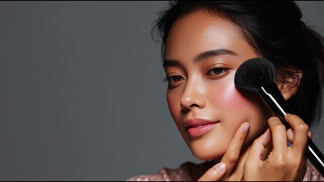 Makeup application demonstration highlighting technique and products for a natural look