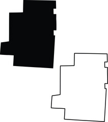 Map of Morrow County Ohio USA Silhouette Flat and Outline Design