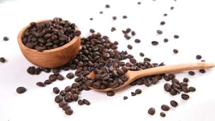 Coffee Beans Still Life: Rustic Charm on White