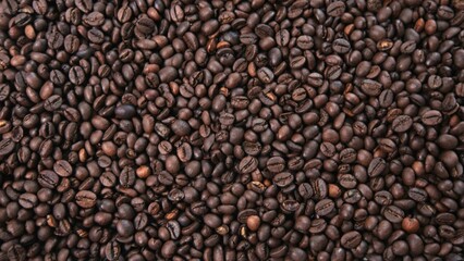 Roasted Coffee Beans: Aromatic Texture and Rich Background