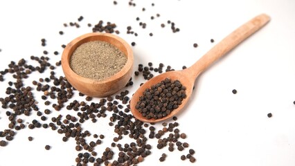 Black Pepper Still Life: Whole and Ground Spices