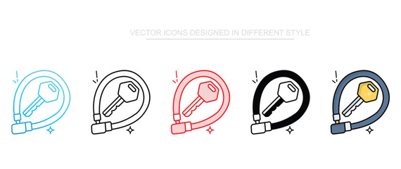 Wire Lock icon design with white background stock illustration