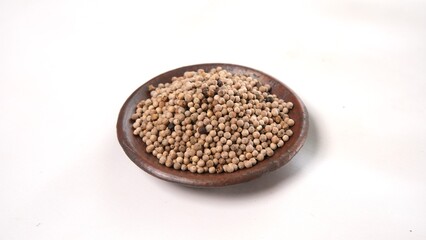 Coriander Seeds on a Rustic Plate, Culinary Herb Ingredient