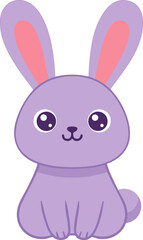 Fototapeta premium Cute Flat Vector Rabbit Illustration