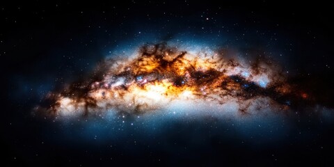 Fototapeta premium Vivid cosmic cloud cluster and starfield in deep space universe exploration
