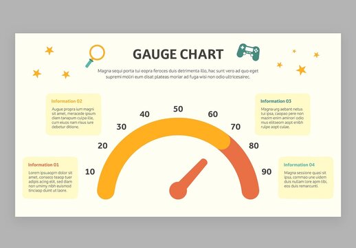 Gauge Chart Speedometer Infographic Vector with Cute Education Style for School Teachers