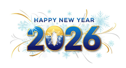 Happy New Year 2026 Celebration with Colorful Confetti and Stars