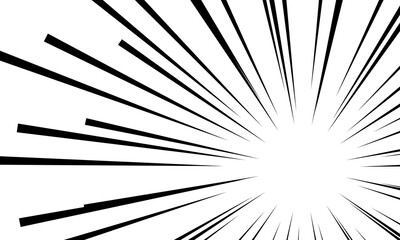 Obraz premium Black geometric shape in speed movement or explosion as cartoon usage on white background, Vector illustration