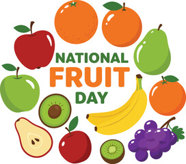 Celebrate national fruit day with a vibrant assortment of fresh fruits promoting healthy eating and fun isolated on transparent background